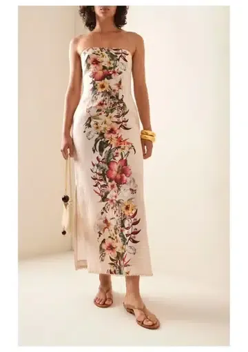Lexi Column Dress Ivory Palm