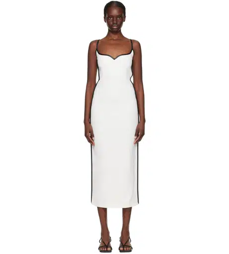 Paris Georgia Heart Midi Dress White Size S/AU 8 | The Volte