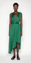 Cue Emerald Viscose Satin Dress Size 8