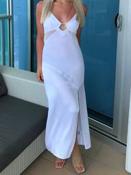 Vestire Palm Beach Midi Dress White Size 8