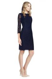 Diane Von Furstenberg Zarita Navy Lace Dress Size 10