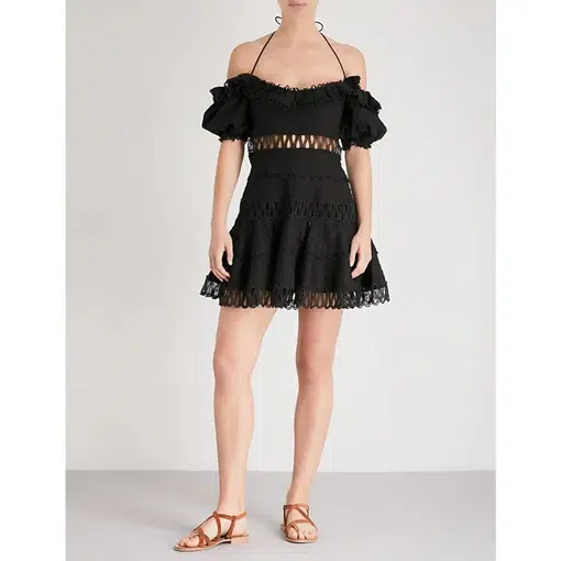 Zimmermann Melody Off The Shoulder Dress Midi Dress Zimmermann Melody Off  Shoulder Dress Melody Lace Up