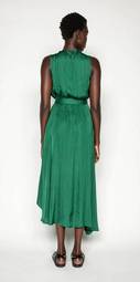 Cue Emerald Viscose Satin Dress Green Size 10