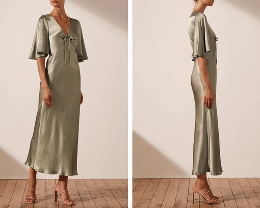 Shona Joy - LA LUNE FLUTTER SLEEVE MIDI 