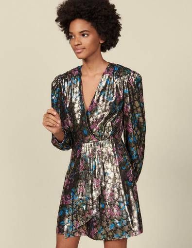 Sandro Metallic Jacquard Dress Size 8