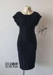 Classic LBD Willow KitX Knit Stretch Design Lines Black Dress 8 10 RRP545