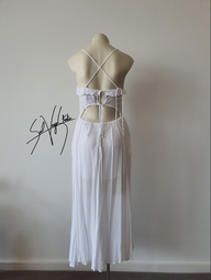REFORMATION White Strap Multi Tie Back Feature Front Split Beach Wedding Dress 