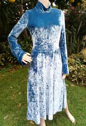 Twin-set Blue Velvet 3/4 Winter Dress Size 10