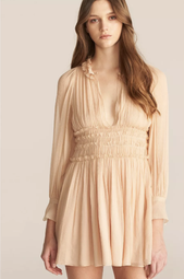 Rebecca Taylor long Sleeve Silk Chiffon Dress Cream Size 8