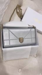 Christian Dior Leather Diorama Wallet on Chain