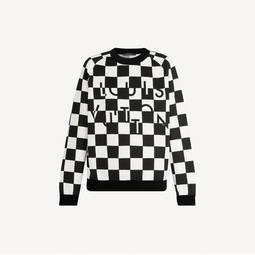 Louis Vuitton Damier Sweatshirt Black Print Size 6