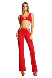 I. AM. GIA Lucid Crop Top & Pants Set Size Small - Red