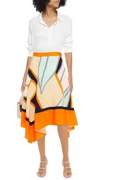 Diane Von Furstenberg Madeline Midi Skirt Print Size 10