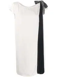 Roberto Cavalli Cavalli Class Pleated Panel Midi Dress White Size 12 