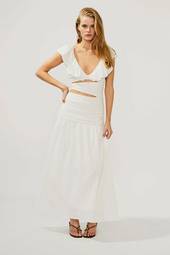 Suboo Alva Rouched Cut Out Maxi Dress White Size 8