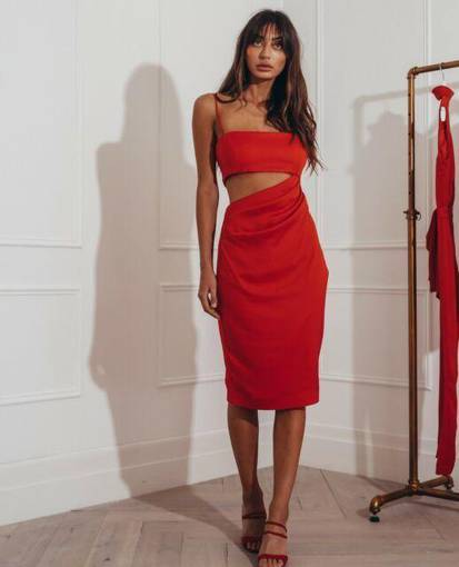 Misha Collection Selina Slip Dress in Red Size 6 | The Volte