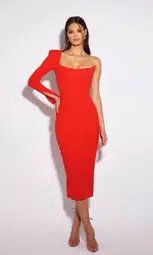 Effie Kats Ormond Midi Dress Red Size 8