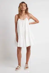 Aje Midsummer Swing Mini Dress White Size 8