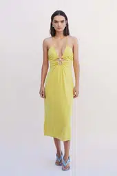 Suboo Asha Splice Slip Dress Yellow Size 8