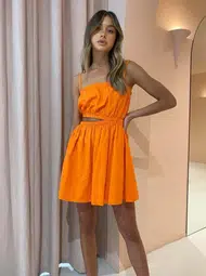 By Nicola Carnivale Elastic Waist Mini Dress Orange Size 6