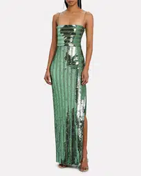Galvan Stargaze Bandeau Dress in Jade Green Size 10