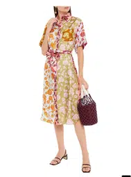 Zimmerman The lovestruck patchwork floral-print silk-twill midi dress Size 6 (OP)