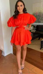 Aje Gracious Cut Out Mini Dress Orange Size 6