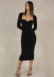 Misha Collection Tara Midi Dress Black Size 6