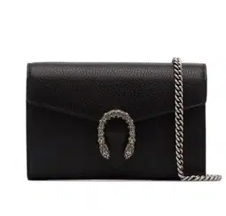 Gucci Dionysus Leather Mini Chain Bag Black