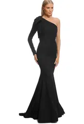 Rebecca Vallance Harlow Bow Gown Black Size 8