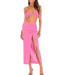 Natalie Rolt Bellini Crop Top and Skirt Set Pink 