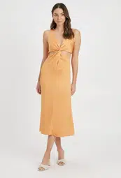 Kookai Milan Twist Dress Orange Size 10