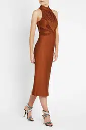  Sass & Bide You Are The One Fitted Midi Dress Bronze Size 10