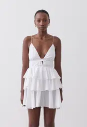 Joslin Liana Silk Mini Dress White Size 8