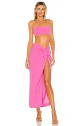 Natalie Rolt Kaia Skirt and Kylie Crop Set Pink Size 8