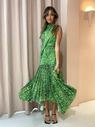 Alemais Phyliss Twist Front Pleat Dress Green Size 10 