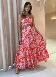 Steele Layla Crop & Flora Skirt Set Camellia Print Size 10