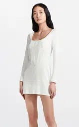 Dion Lee Rib Corset Mini Dress Ivory White