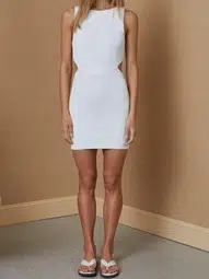 Bec and Bridge Versailes Ivory Knit Mini Dress White Size 12