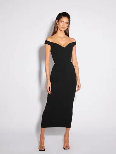 Effie Kats Aami Midi Dress Black Size 10 | The Volte