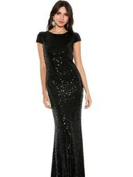 Eileen Kirby Icon Black Sequin Gown size 12