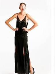 Magali Pascal Gatsby Drape Gown Black size 6