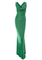 Alexander McQueen - Emerald Green Cowl Neck Gown