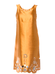 MIU MIU Embellished shift dress – Gold