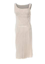Prada  Pleated Midi Dress – Cream size 10