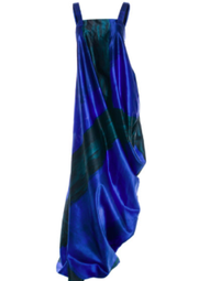 Silk Dress With Blue Abstract Print - Vera Wang