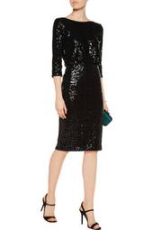 Badgley Mischka Black Sequin Dress size 8