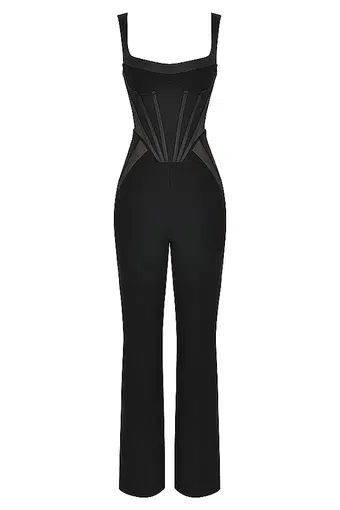 House of CB Mylene Corset Jumpsuit Black Size 10