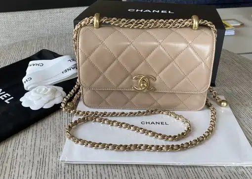 Chanel 21A Perfect Fit Calfskin Mini Flap Bag Soft Pink