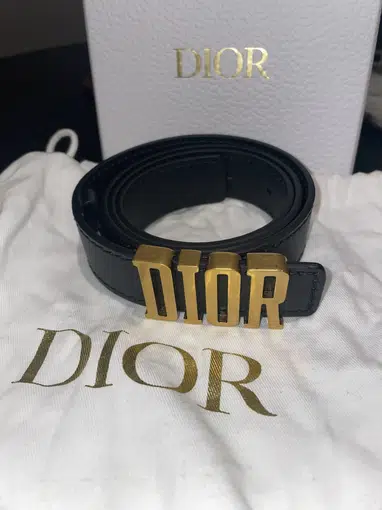 Dior - D-Fence Belt Black Smooth Calfskin, 30 mm - Size 70 - Women